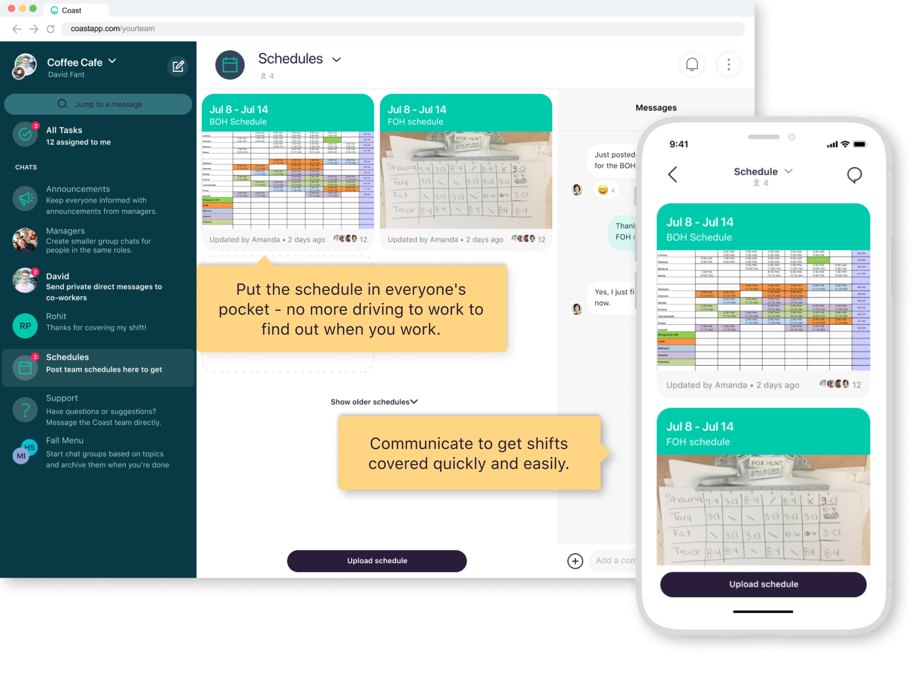 Schedules App Features Image